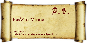 Poós Vince névjegykártya